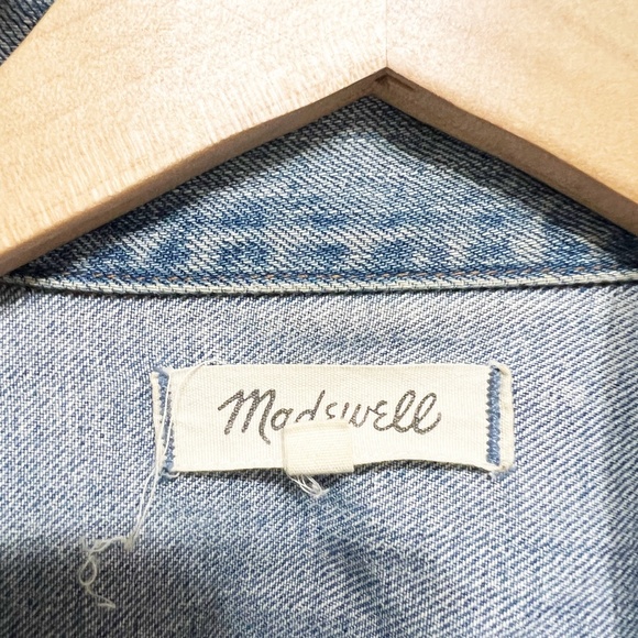Madewell The Oversized Cotton Collared Denim Jean Jacket Capstone Wash Blue S - Picture 2 of 4